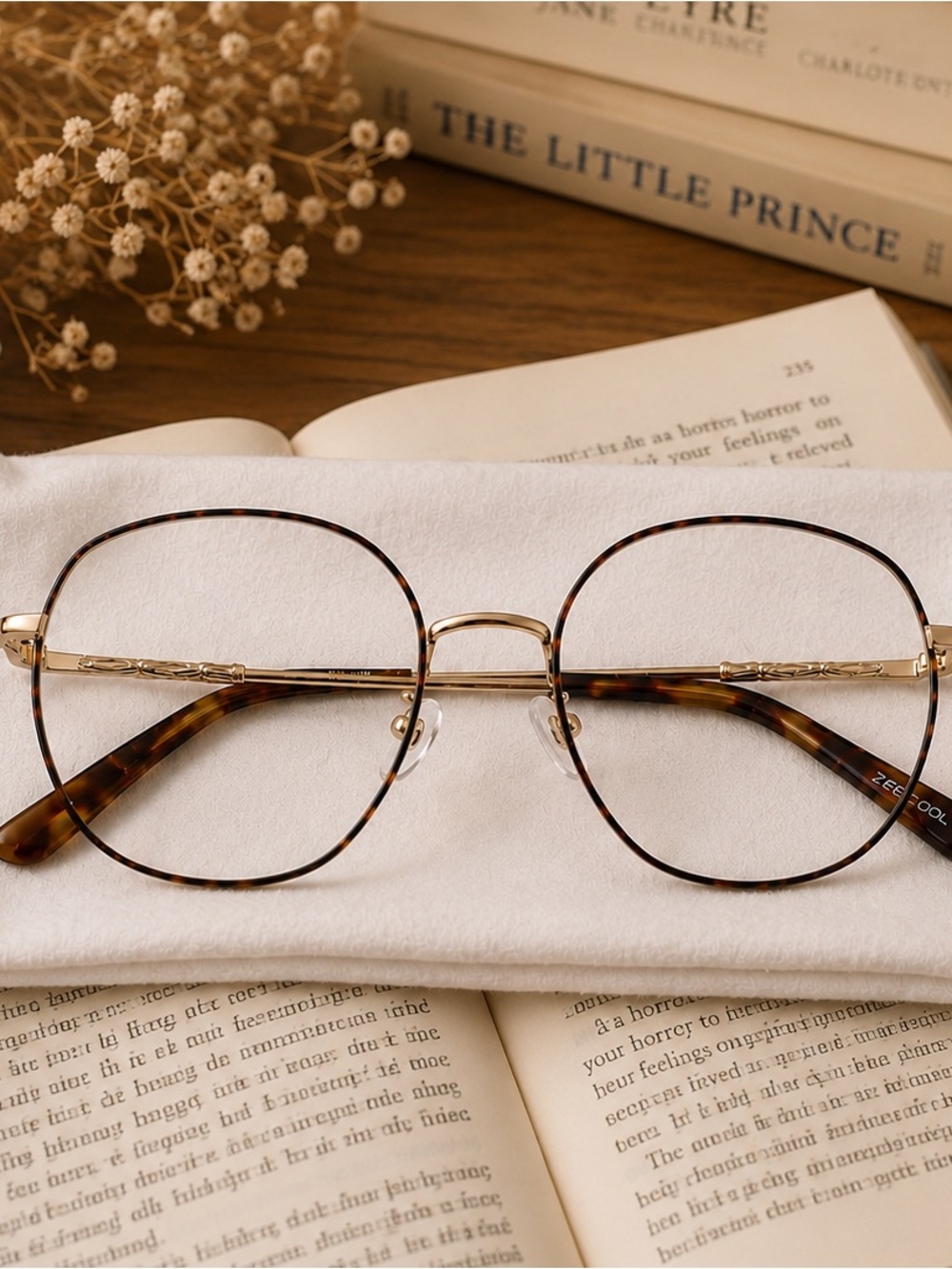 ZEELOOL Gold & Tortoiseshell Round Reading Glasses - Women Accessories +2.00